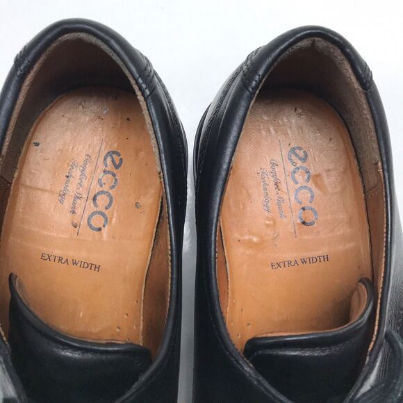 ECCO Windsor Extra Width Black Leather Comfort Dress Oxfords US 9.5 / 10 EU 44